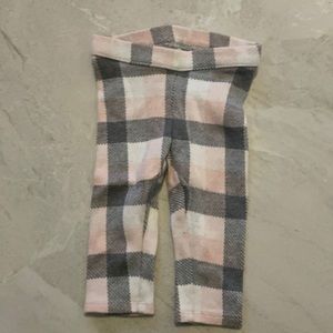 Janie and Jack light gray, white and baby pink leggings